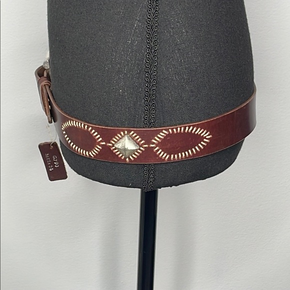 Other - NEW Brown Italian Leather Belt with Silver Buckle